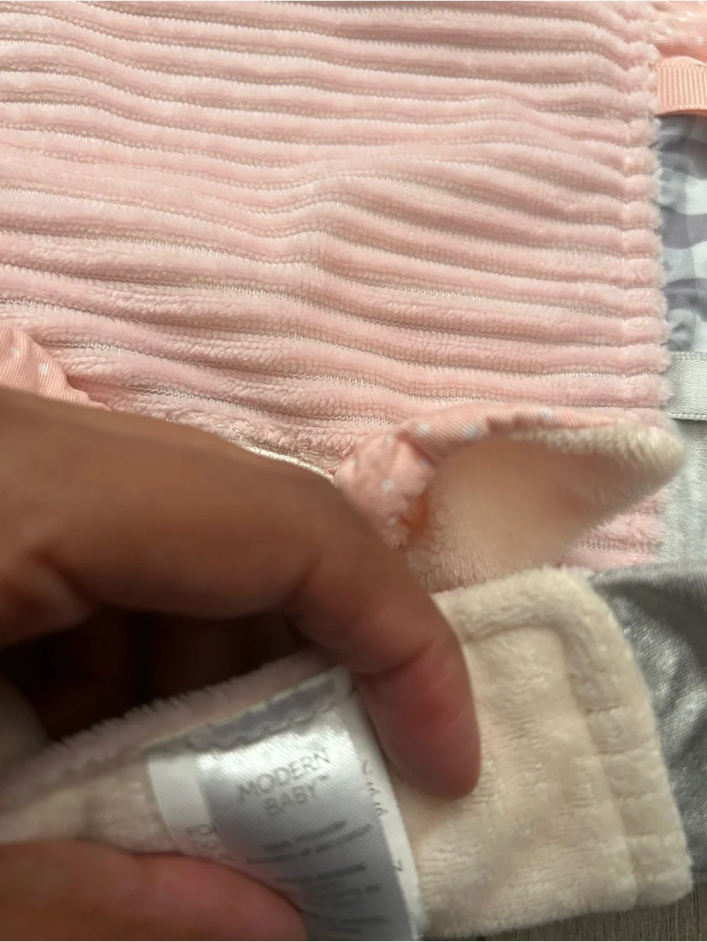 Modern Baby Pink Bunny Security Blanket Lovey Teether